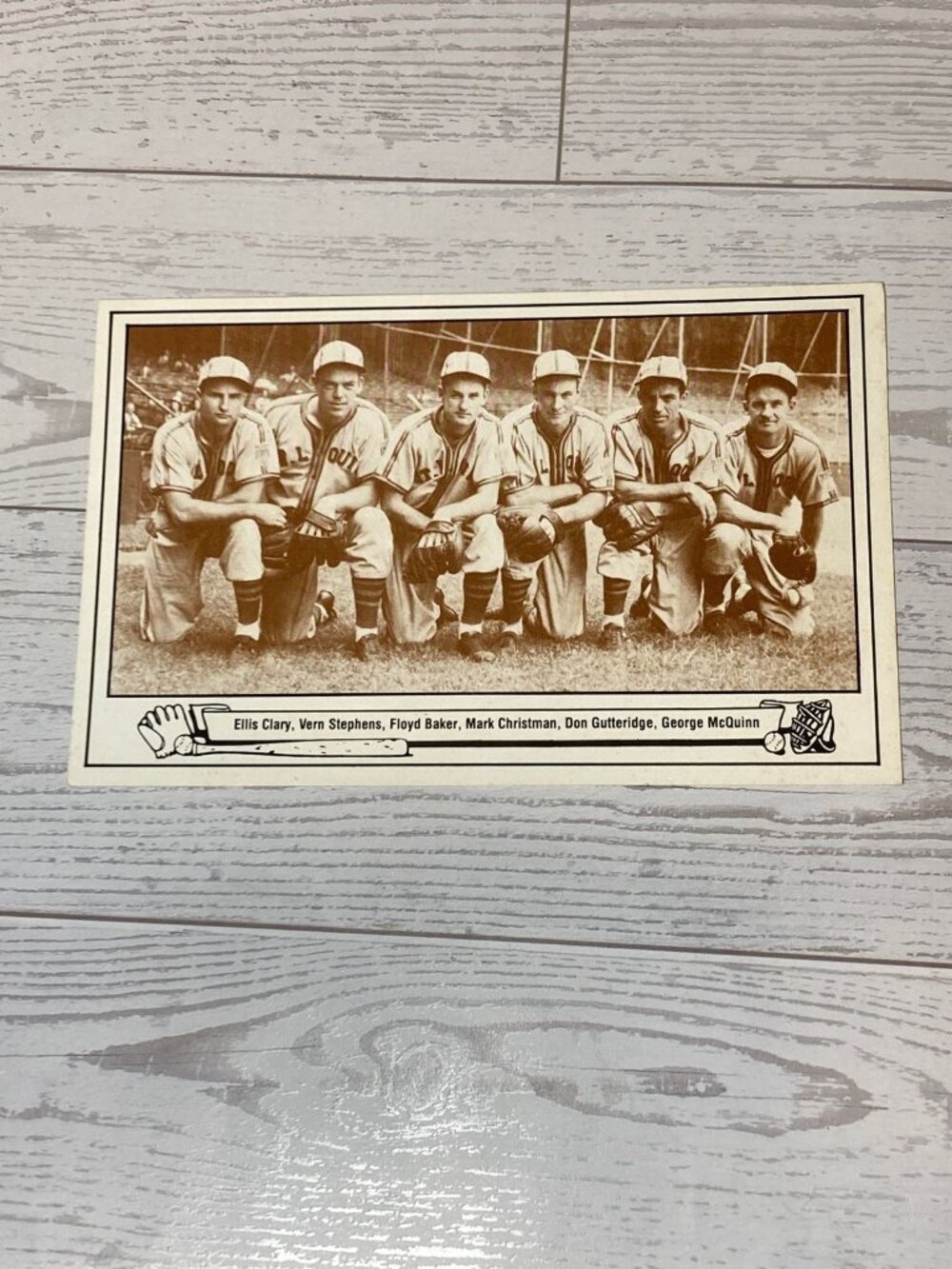 1983 Playball 1944 Browns Photo Postcard Ellis Clary Vern Stephens Team TCMA
